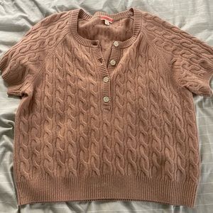 J Crew Cashmere Cable Henley T-shirt